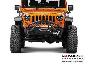 Jeep Wrangler JK XHD Bumper w/Stubby Ends & w/Double X Striker Bar - Front